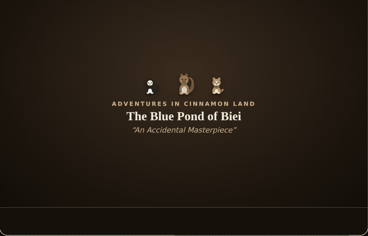 Animated GIF: Adventures in Cinnamon Land at The Blue Pond of Biei (Sonnet version)